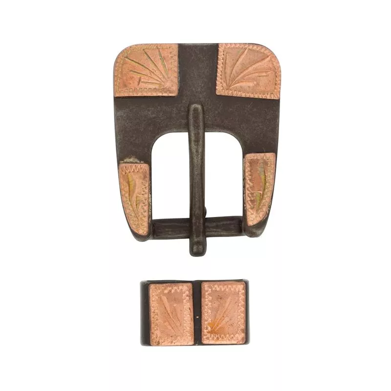 1861-square-heel-buckle-loop-set-buffed-brown-steel-5-8 #1861 Square Heel Buckle & Loop Set, Buffed Brown Steel, 5/8″